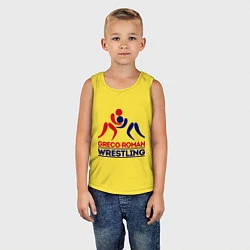 Майка детская хлопок Greco-roman wrestling, цвет: желтый — фото 2