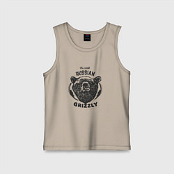 Майка детская хлопок Russian Grizzly, цвет: миндальный