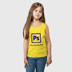 Майка детская хлопок Photoshop, цвет: желтый — фото 2