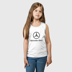 Майка детская хлопок Logo Mercedes-Benz, цвет: белый — фото 2