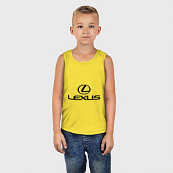 Майка детская хлопок Lexus logo, цвет: желтый — фото 2