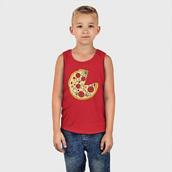 Майка детская хлопок Пицца парная, цвет: красный — фото 2
