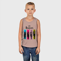 Майка детская хлопок Walking Beatles, цвет: пыльно-розовый — фото 2