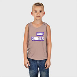Майка детская хлопок Twitch Gamer, цвет: пыльно-розовый — фото 2