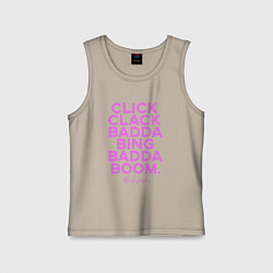 Майка детская хлопок Click Clack Black Pink, цвет: миндальный