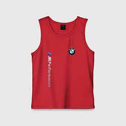 Майка детская хлопок BMW M PERFORMANCE БМВ, цвет: красный