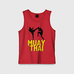 Майка детская хлопок Muay Thai, цвет: красный