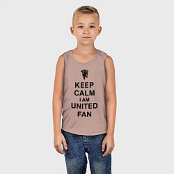 Майка детская хлопок Keep Calm & United fan, цвет: пыльно-розовый — фото 2