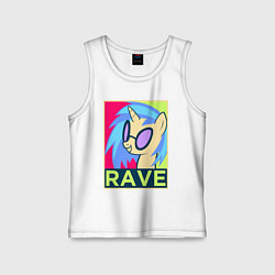 Майка детская хлопок DJ Pon-3 RAVE, цвет: белый