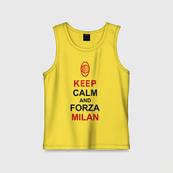 Майка детская хлопок Keep Calm & Forza Milan, цвет: желтый