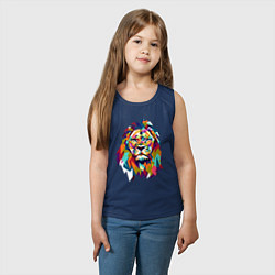 Майка детская хлопок Lion Art, цвет: тёмно-синий — фото 2