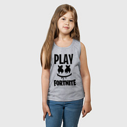 Майка детская хлопок Marshmello: Play Fortnite, цвет: меланж — фото 2