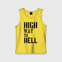 Майка детская хлопок High way to hell, цвет: желтый