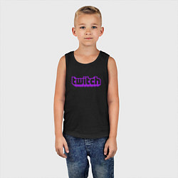 Майка детская хлопок Twitch Logo, цвет: черный — фото 2