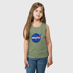 Майка детская хлопок NASA Delorean 88 mph, цвет: авокадо — фото 2