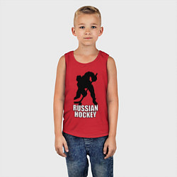Майка детская хлопок Russian Black Hockey, цвет: красный — фото 2