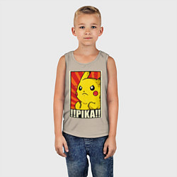 Майка детская хлопок Pikachu: Pika Pika, цвет: миндальный — фото 2