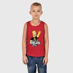 Майка детская хлопок Rock n Roll, цвет: красный — фото 2
