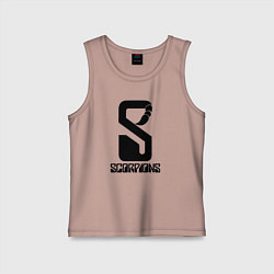 Майка детская хлопок Scorpions logo, цвет: пыльно-розовый
