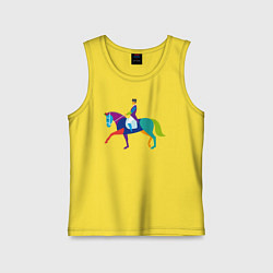 Майка детская хлопок Всадник на коне, цвет: желтый