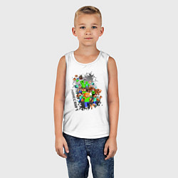 Майка детская хлопок Minecraft, цвет: белый — фото 2