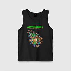Майка детская хлопок Minecraft, цвет: черный