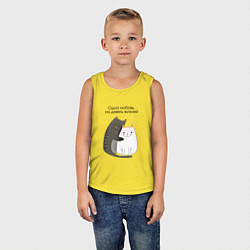 Майка детская хлопок Любовь на девять жизней, цвет: желтый — фото 2