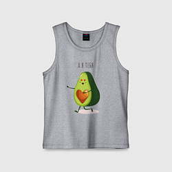 Майка детская хлопок Аовокадо любовь, цвет: меланж