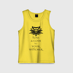 Майка детская хлопок Toss a coin to your witcher, цвет: желтый