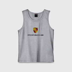 Майка детская хлопок PORSCHE, цвет: меланж