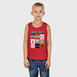 Майка детская хлопок MINECRAFT, цвет: красный — фото 2