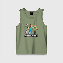 Майка детская хлопок MINECRAFT, цвет: авокадо