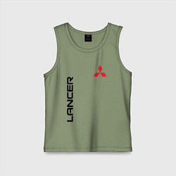 Майка детская хлопок MITSUBISHI LANCER, цвет: авокадо