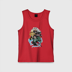 Майка детская хлопок KIMETSU NO YAIBA, цвет: красный