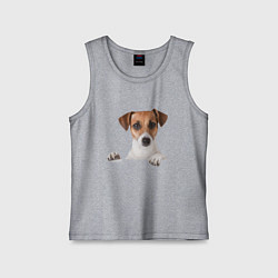 Майка детская хлопок Собака, цвет: меланж