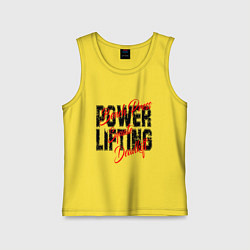 Майка детская хлопок Powerlifting, цвет: желтый