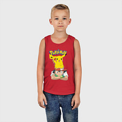 Майка детская хлопок Pokemon, цвет: красный — фото 2