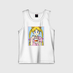 Майка детская хлопок Sailor Moon Usagi Tsukino, цвет: белый