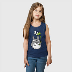 Майка детская хлопок Totoro и бабочка, цвет: тёмно-синий — фото 2