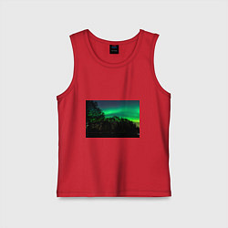 Майка детская хлопок Северное сияние, цвет: красный