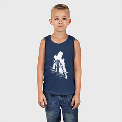 Майка детская хлопок Поднятие уровня в одиночку, цвет: тёмно-синий — фото 2