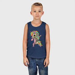 Майка детская хлопок Единорог зомби, цвет: тёмно-синий — фото 2