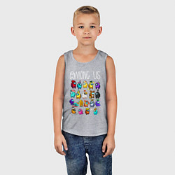 Майка детская хлопок AMONG US, цвет: меланж — фото 2