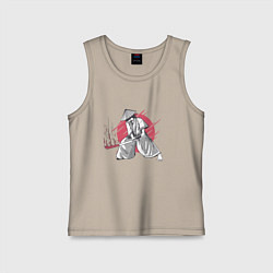 Майка детская хлопок Катана Самурая, цвет: миндальный