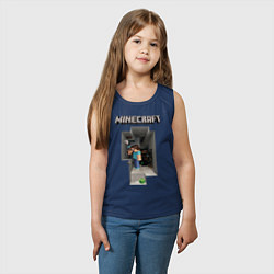 Майка детская хлопок Minecraft, цвет: тёмно-синий — фото 2