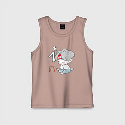 Майка детская хлопок BTS sleep, цвет: пыльно-розовый