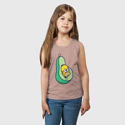 Майка детская хлопок Гомер авокадо, цвет: пыльно-розовый — фото 2