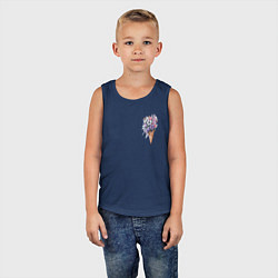 Майка детская хлопок Цветочное мороженое, цвет: тёмно-синий — фото 2