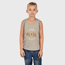 Майка детская хлопок AC DC HIGH VOLTAGE, цвет: миндальный — фото 2