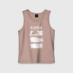 Майка детская хлопок Токийский гуль три образа, цвет: пыльно-розовый